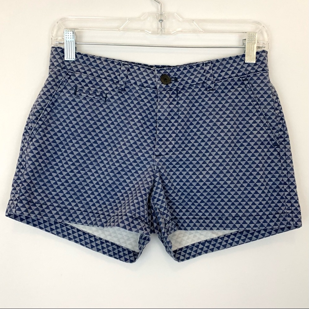 GAP BLUE GEOMETRIC CHINO SHORTS size 00